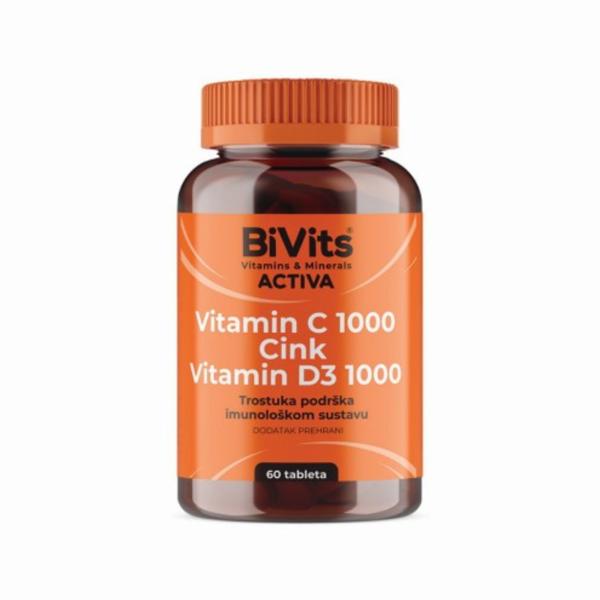 Bivits Vitamin C 1000 i Cink i Vitamin D3 1000, tablete a60